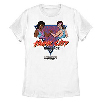 Juniors' Minecraft Movie Hunk City Rampage Poster Graphic Tee