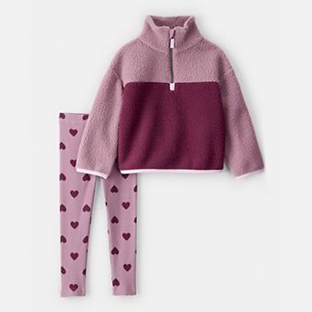 Toddler Girl Carter's Sherpa Quarter Zip & Legging Set