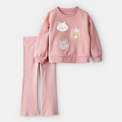 Toddler Girl Carter's Cat Pullover & Pant Set