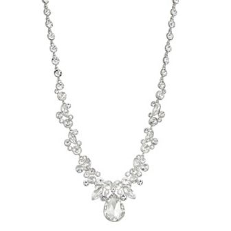 You're Invited Silver Tone Crystal Frontal Necklace