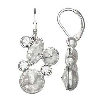 You're Invited Silver Tone Crystal Drop Earrings