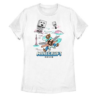 Juniors' Minecraft Movie Fly Faster Graphic Tee