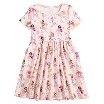 Baby & Toddler Girl Jumping Beans® Disney Princess Ariel, Jasmine, Tiana, Belle, Cinderella & Snow White Short Sleeve Jersey Dress