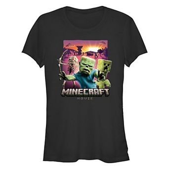 Juniors' Minecraft Movie Classic Monsters Fitted Graphic Tee