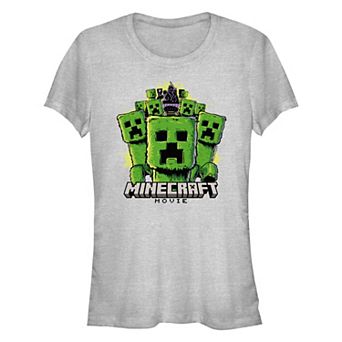 Juniors' Minecraft Movie Creeper Mob Fitted Graphic Tee