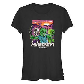 Juniors' Minecraft Movie Monsters Mob Fitted Graphic Tee