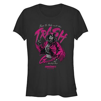 Juniors' Minecraft Movie Garrett Take Out The Trash Fitted Graphic Tee