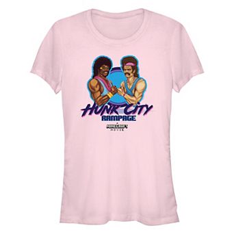 Juniors' Minecraft Movie Hunk City Rampage Fitted Graphic Tee