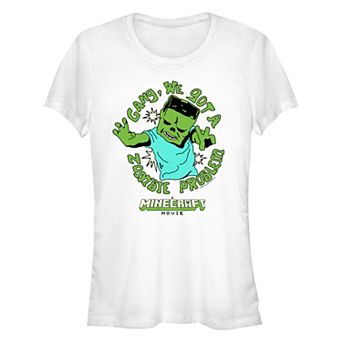 Juniors' Minecraft Movie We Got A Zombie Problem Fitted Graphic Tee