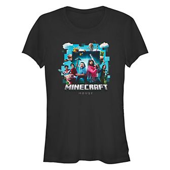 Juniors' Minecraft Movie Poster Fitted Graphic Tee