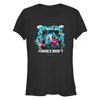 Juniors' Minecraft Movie Poster Fitted Graphic Tee