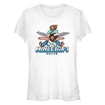 Juniors' Minecraft Movie Heroes Flying Fitted Graphic Tee