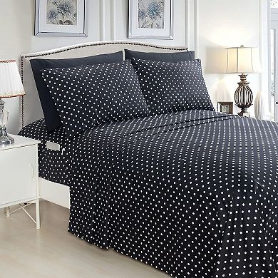 Elegant Comfort Luxury Soft Polkadot Bed Sheet Set