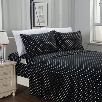 Elegant Comfort Luxury Soft Polkadot Bed Sheet Set