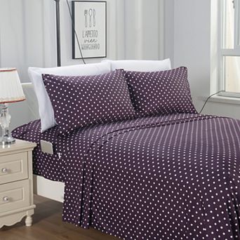 Elegant Comfort Luxury Soft Polkadot Bed Sheet Set