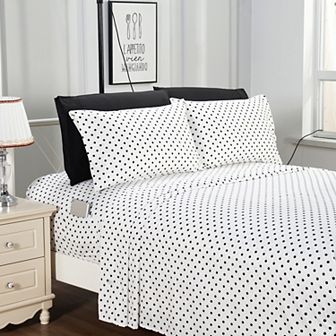 Elegant Comfort Luxury Soft Polkadot Bed Sheet Set