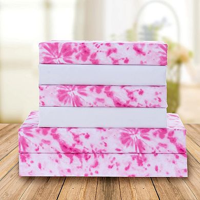 Elegant Comfort Luxury Soft Colorful Tie Dye Pattern Bed Sheet Set