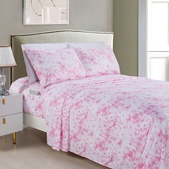 Elegant Comfort Luxury Soft Colorful Tie Dye Pattern Bed Sheet Set