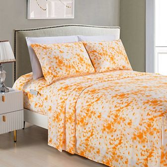 Elegant Comfort Luxury Soft Colorful Tie Dye Pattern Bed Sheet Set