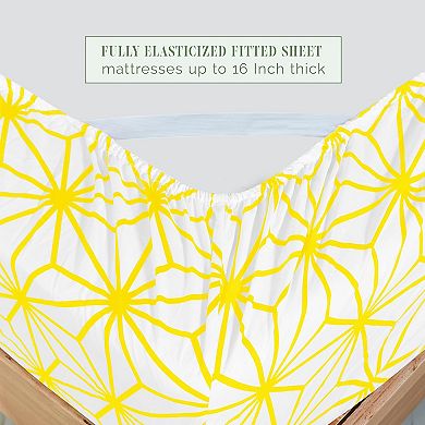 Elegant Comfort Luxury Soft Cube Geometric Pattern Bed Sheet Set