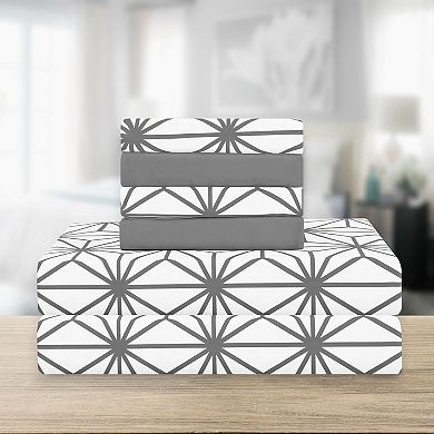 Elegant Comfort Luxury Soft Cube Geometric Pattern Bed Sheet Set