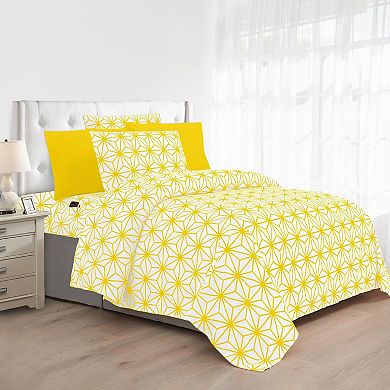 Elegant Comfort Luxury Soft Cube Geometric Pattern Bed Sheet Set