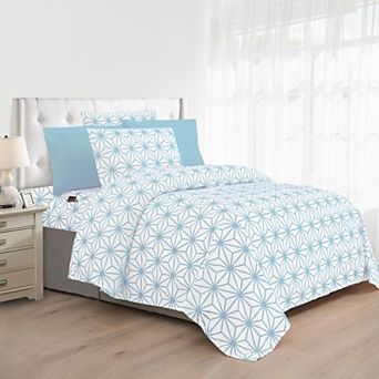 Elegant Comfort Luxury Soft Cube Geometric Pattern Bed Sheet Set