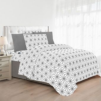 Elegant Comfort Luxury Soft Cube Geometric Pattern Bed Sheet Set