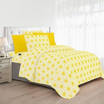 Elegant Comfort Luxury Soft Cube Geometric Pattern Bed Sheet Set