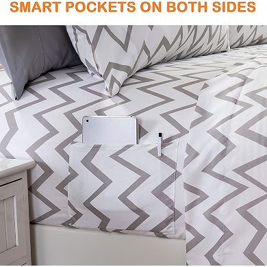 Elegant Comfort Luxury Soft Chevron Pattern Bed Sheet Set
