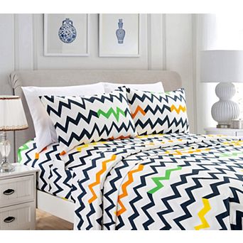 Elegant Comfort Luxury Soft Chevron Pattern Bed Sheet Set