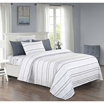 Elegant Comfort Luxury Soft Floral and Stripe Pattern Bed Sheet Set