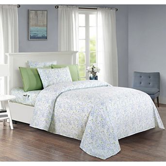 Elegant Comfort Luxury Soft Floral and Stripe Pattern Bed Sheet Set