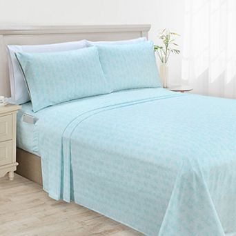 Elegant Comfort Luxury Soft Floral and Stripe Pattern Bed Sheet Set