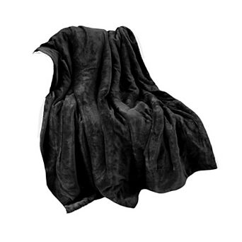 Elegant Comfort Reversible Solid Sherpa Throw Blanket