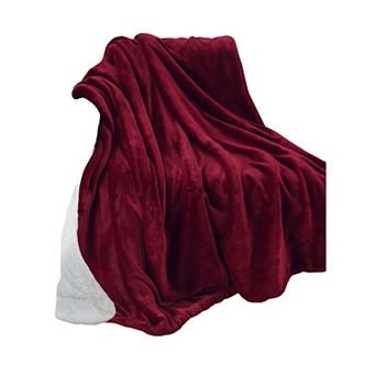 Elegant Comfort Reversible Solid Sherpa Throw Blanket