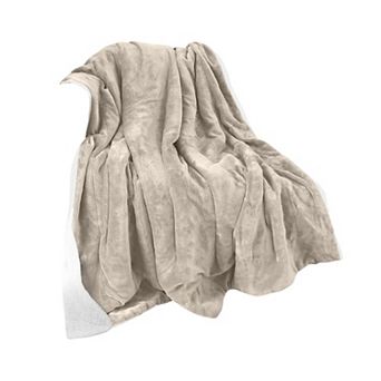 Elegant Comfort Reversible Solid Sherpa Throw Blanket