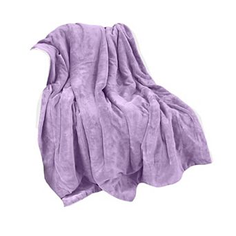 Elegant Comfort Reversible Solid Sherpa Throw Blanket