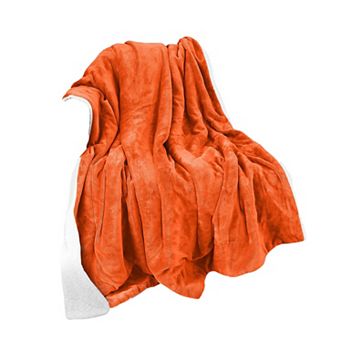 Elegant Comfort Reversible Solid Sherpa Throw Blanket