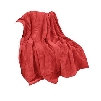 Elegant Comfort Reversible Solid Sherpa Throw Blanket