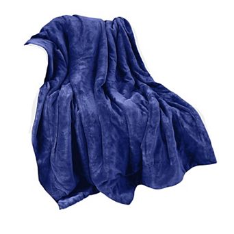 Elegant Comfort Reversible Solid Sherpa Throw Blanket