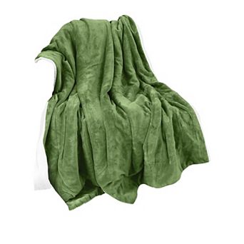 Elegant Comfort Reversible Solid Sherpa Throw Blanket