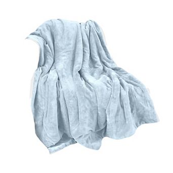 Elegant Comfort Reversible Solid Sherpa Throw Blanket