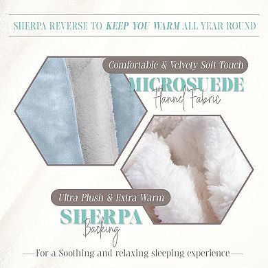 Elegant Comfort Reversible Solid Sherpa Throw Blanket