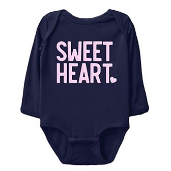 Sweetheart Raised Print Baby Long Sleeve Bodysuit