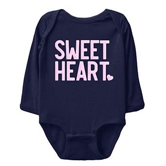 Sweetheart Raised Print Baby Long Sleeve Bodysuit