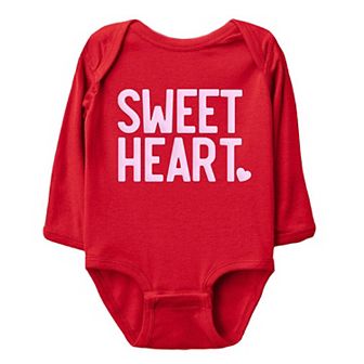 Sweetheart Raised Print Baby Long Sleeve Bodysuit