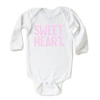 Sweetheart Raised Print Baby Long Sleeve Bodysuit