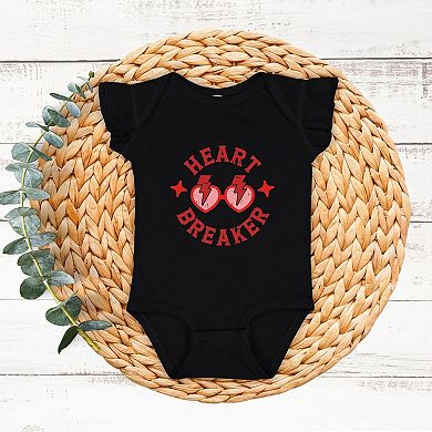 Heart Breaker Sunglasses Baby Flutter Sleeve Bodysuit