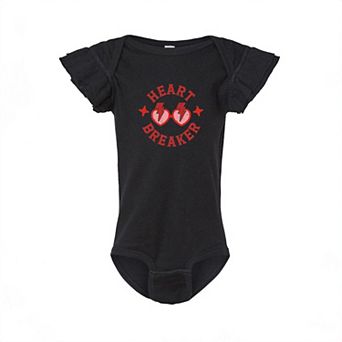 Heart Breaker Sunglasses Baby Flutter Sleeve Bodysuit
